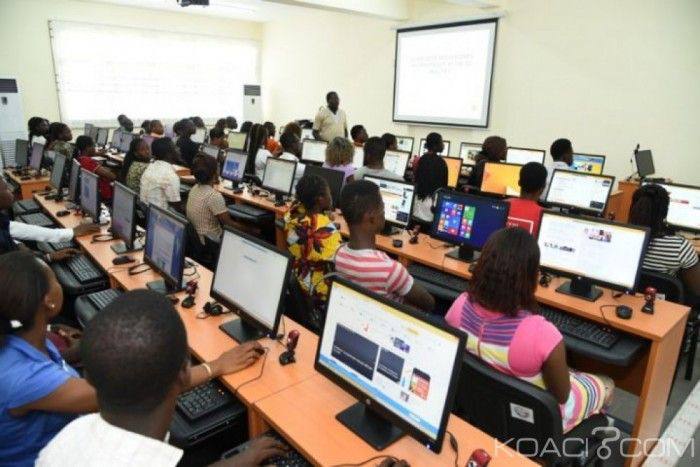 Students using computers for practice