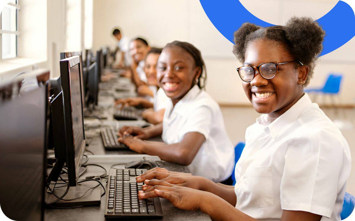 Student practising on a computer